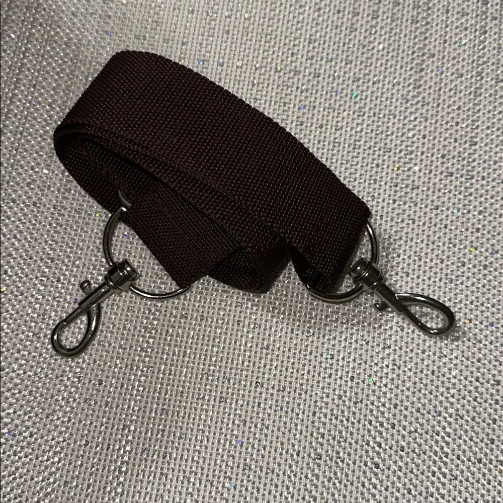 KC Sig Brown Canvas Faux Leather Silver Tone Hardware Duffel Bag with a Strap